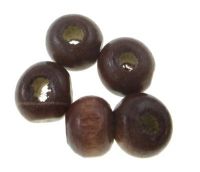 Dyed wooden beads 06mm, medium brown, packing approx 100 pcs